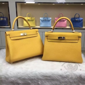 Hermes Kelly Togo 28cm 9U Moutarde