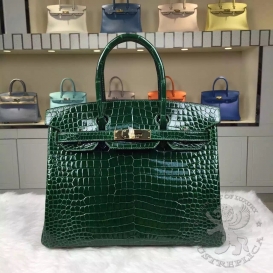 Hermes Birkin Crocodile Shiny Porosus 30cm Vert Emeraude