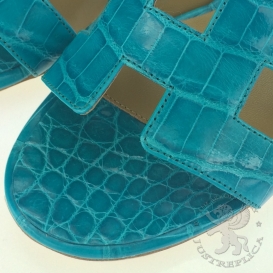 Hermes Heels Slippers Crocodile