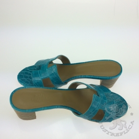 Hermes Heels Slippers Crocodile