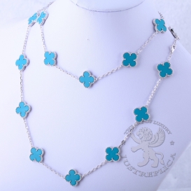 Van Cleef & Arpels Necklace Alhambra Turquoise 20 motifs