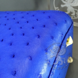 Lady Dior 23cm Ostrich Blue