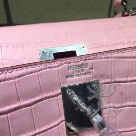 Hermes Kelly Crocodile Matte Niloticus 32cm Retourne Pink