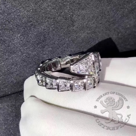 Bulgari Ring Serpenti one-coil pave Diamonds