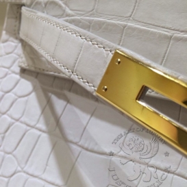 Hermes Kelly Crocodile Matte Niloticus 32cm White