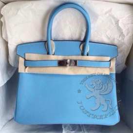 Hermes Birkin Epsom 30cm Sky Blue