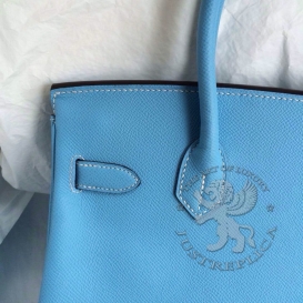Hermes Birkin Epsom 30cm Sky Blue