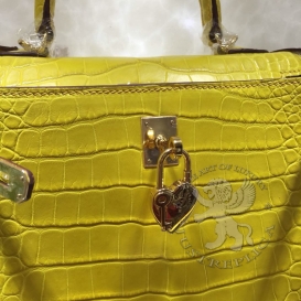 Hermes Kelly Crocodile Matte Porosus 25cm Retourne Lime