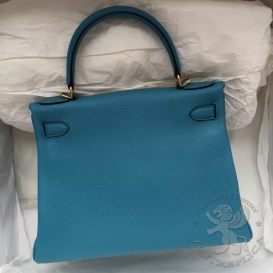 Hermes Kelly Togo 28cm 7B Turquoise