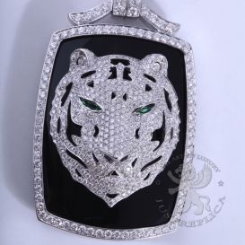 CARTIER Necklace Tiger pendant pave Diamonds