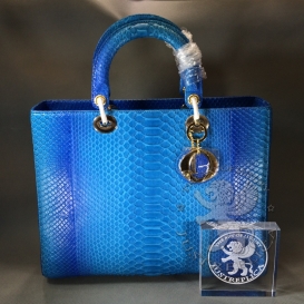 Lady Dior 32cm Python Blue