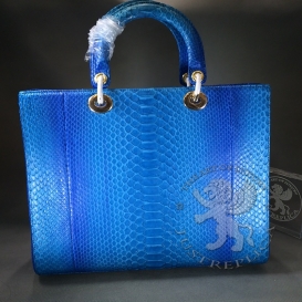 Lady Dior 32cm Python Blue