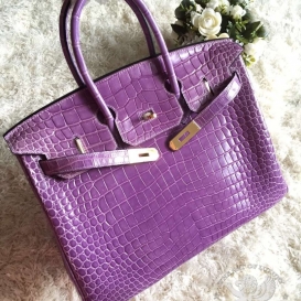 Hermes Birkin Crocodile Shiny Porosus 30cm Anemone