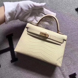 Hermes Kelly New 20cm Crocodile Alligator Matt Craie 10