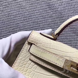 Hermes Kelly New 20cm Crocodile Alligator Matt Craie 10