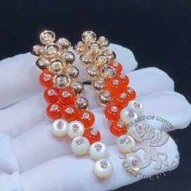 Van Cleef Arpels Earrings Bouton d'or Carnelian MOP 46D