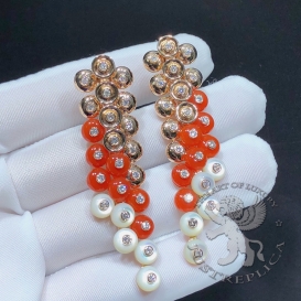 Van Cleef Arpels Earrings Bouton d'or Carnelian MOP 46D