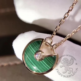 CARTIER Necklace Amulette De Cartier Malachite 1D