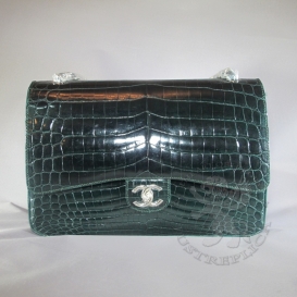 Chanel Classic Crocodile Maxi 33cm Green