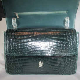 Chanel Classic Crocodile Maxi 33cm Green