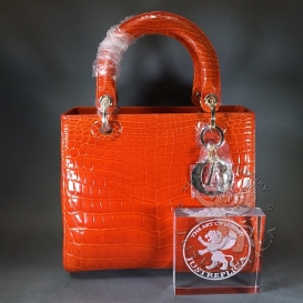Lady Dior 23cm Crocodile