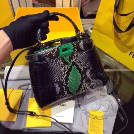 Fendi Peekaboo Python 23cm Greenish