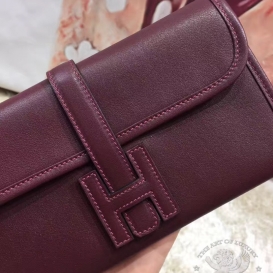 Hermes Jige Clutch Swift Bordeaux