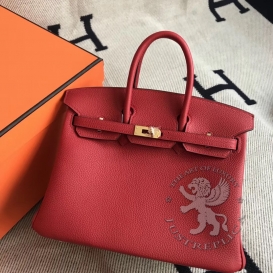 Hermes Birkin Togo 25cm Rouge Casaque Q5