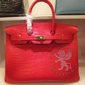 Hermes Birkin Crocodile Matte Niloticus 35cm Red