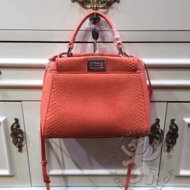 Fendi Peekaboo Python 23cm Salmon
