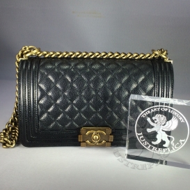 Chanel Boy Caviar 25cm Black