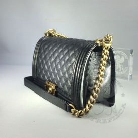 Chanel Boy Caviar 25cm Black
