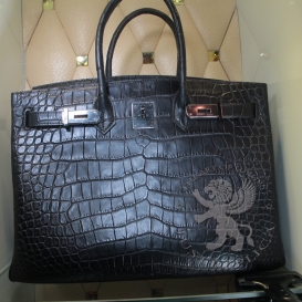 Hermes Birkin Crocodile Matte Porosus 35cm So Black