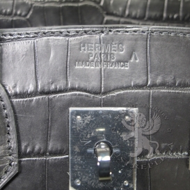Hermes Birkin Crocodile Matte Porosus 35cm So Black