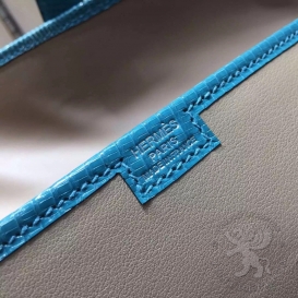 Hermes Jige Clutch Combo Swift Lizard Grey Turquoise
