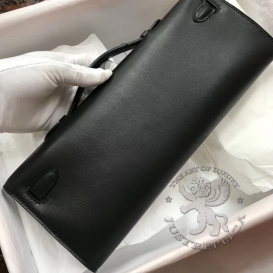 Hermes Kelly Cut Clutch Swift Black