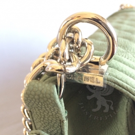 Chanel Boy Caviar 25cm Green