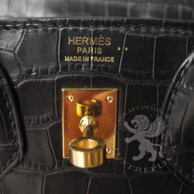 Hermes Birkin Crocodile Matte Niloticus 25 cm Black