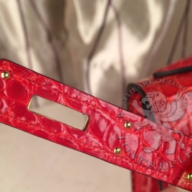 Hermes Kelly Crocodile Shiny Niloticus 28cm Red