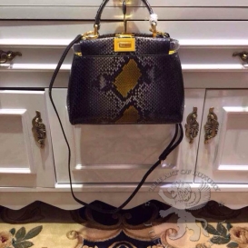 Fendi Peekaboo Python 23cm Yellow