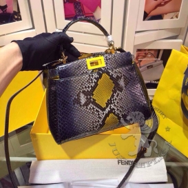 Fendi Peekaboo Python 23cm Yellow