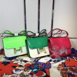 Hermes Constance Lizard 18cm Double Gusset Kiwi
