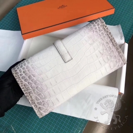 Hermes Jige Clutch Crocodile Himalaya