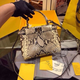 Fendi Peekaboo Python 23cm Yellowish