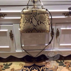 Fendi Peekaboo Python 23cm Yellowish