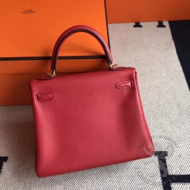 Hermes Kelly Togo 25cm Q5 Rouge Casaque