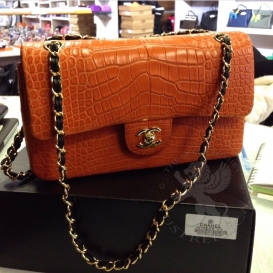 Chanel Classic Crocodile Jumbo 30.5cm Bi-color
