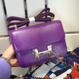 Hermes Constance Lizard 23cm Anemone