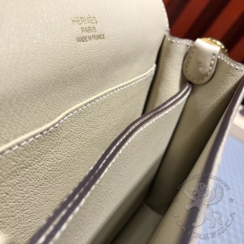 Hermes Roulis Ostrich 19cm Natural