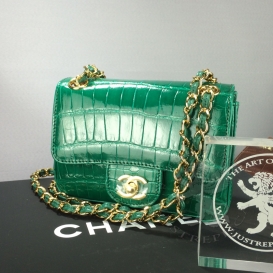Chanel Classic Crocodile 17cm Green